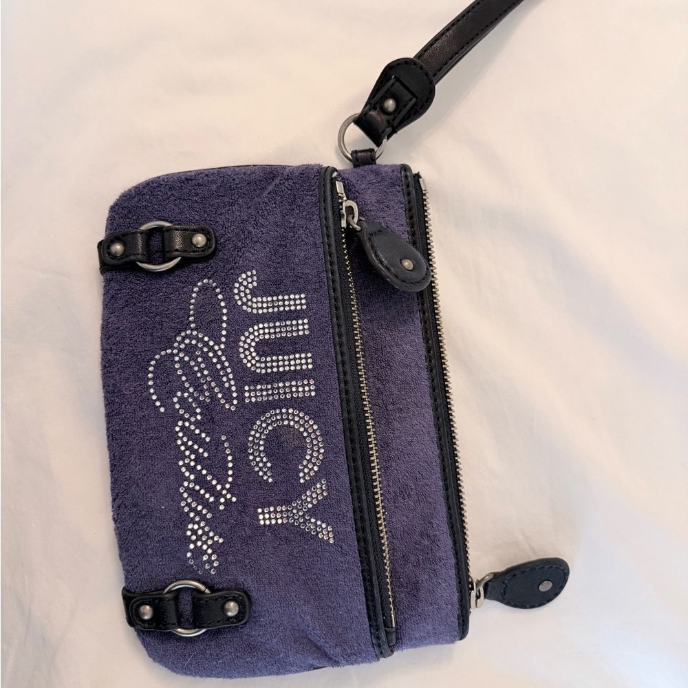 Juicy Couture Purple Wristlet with Rhinestone Logo
